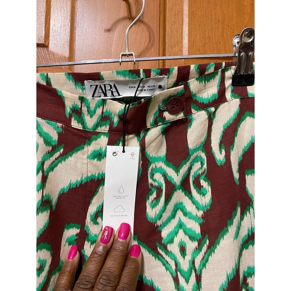 NWT Zara Midrise Abstract Printed Pants - Picture 3 of 3